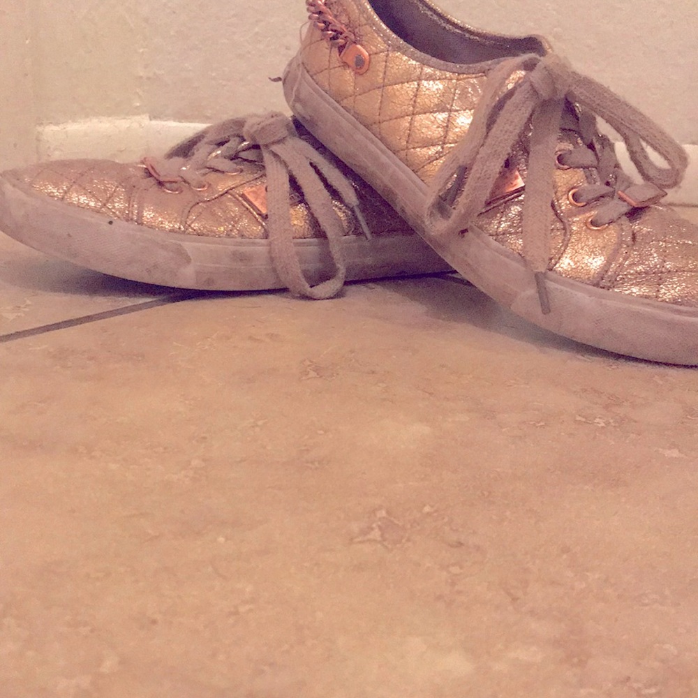 Rose gold shoes